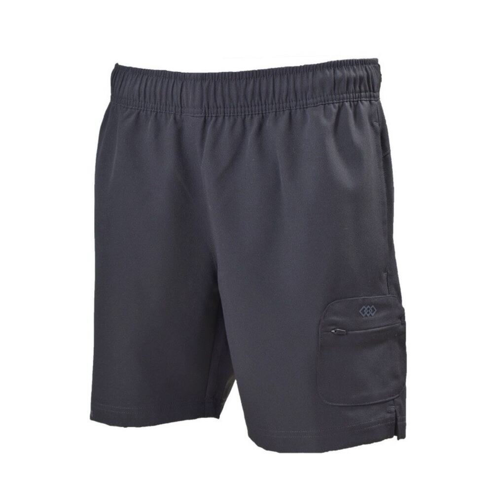 Leg3nd Outdoor Mens Medium Woven 7 in Short Black Athletic Drawstring Elastic